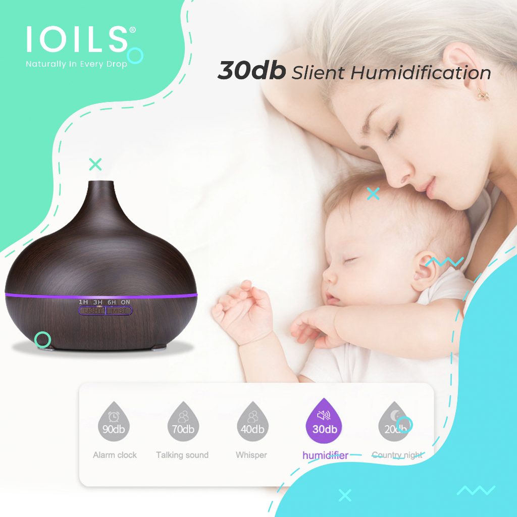 IOILS Bluetooth Music Wood Grain Aromatherapy Diffuser Humidifier 7 ...