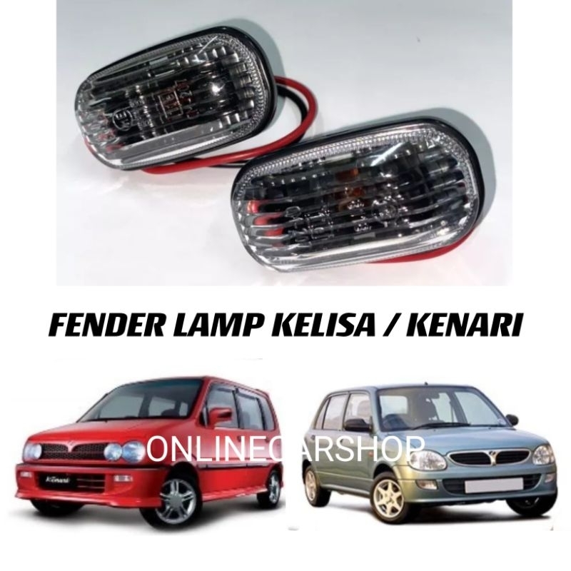 Perodua Kelisa / Kenari Fender Lamp Crystal ( Smoke ) 2pcs Shopee