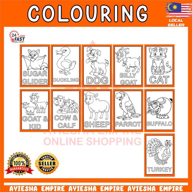 COLOURING PAGES ANIMAL VERSION | Shopee Malaysia
