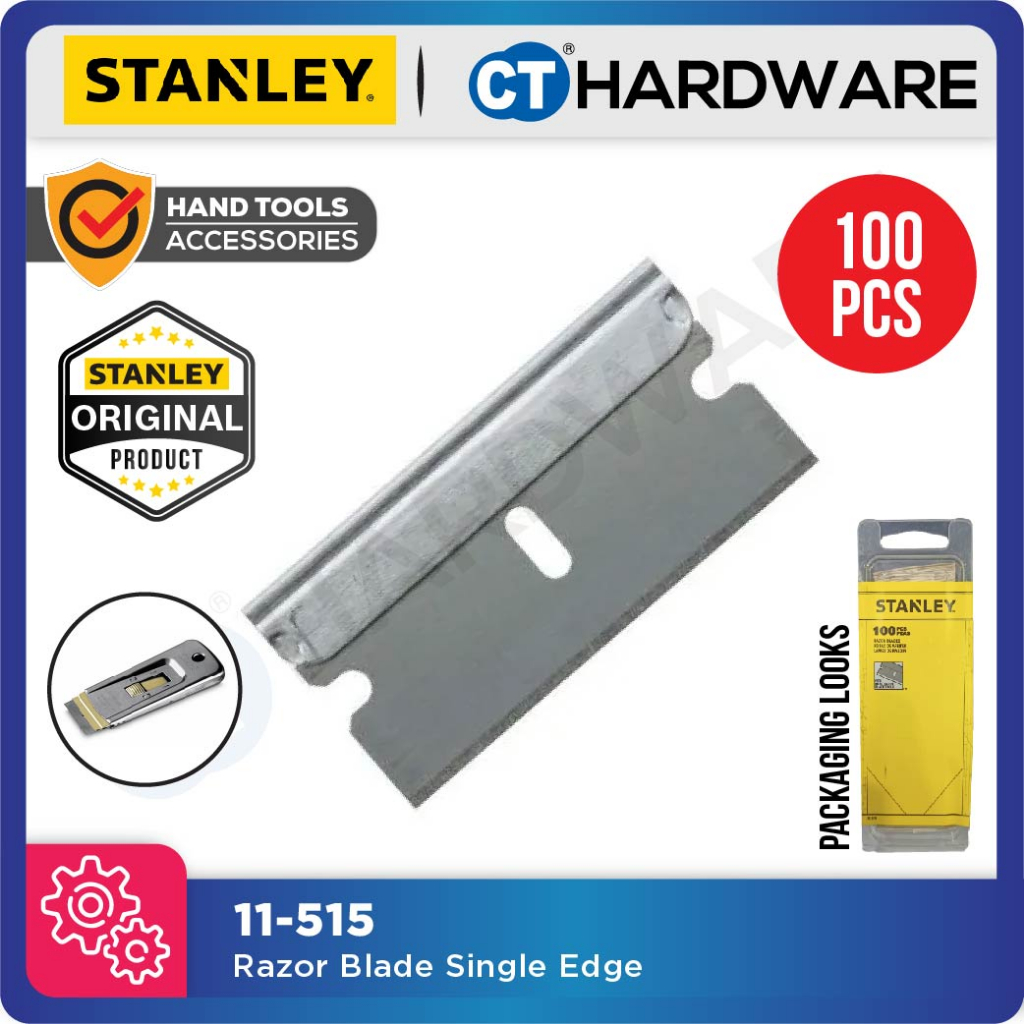 STANLEY 11515 RAZOR BLADE - SINGLE EDGE 38MM 100PCS [ 11-515 ] | Shopee ...