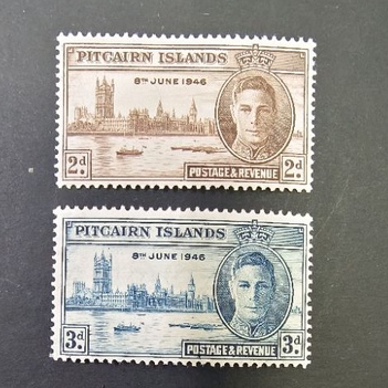 old and rare Pitcairn Island 1946 Victory omnibus stamps 2v complete ...