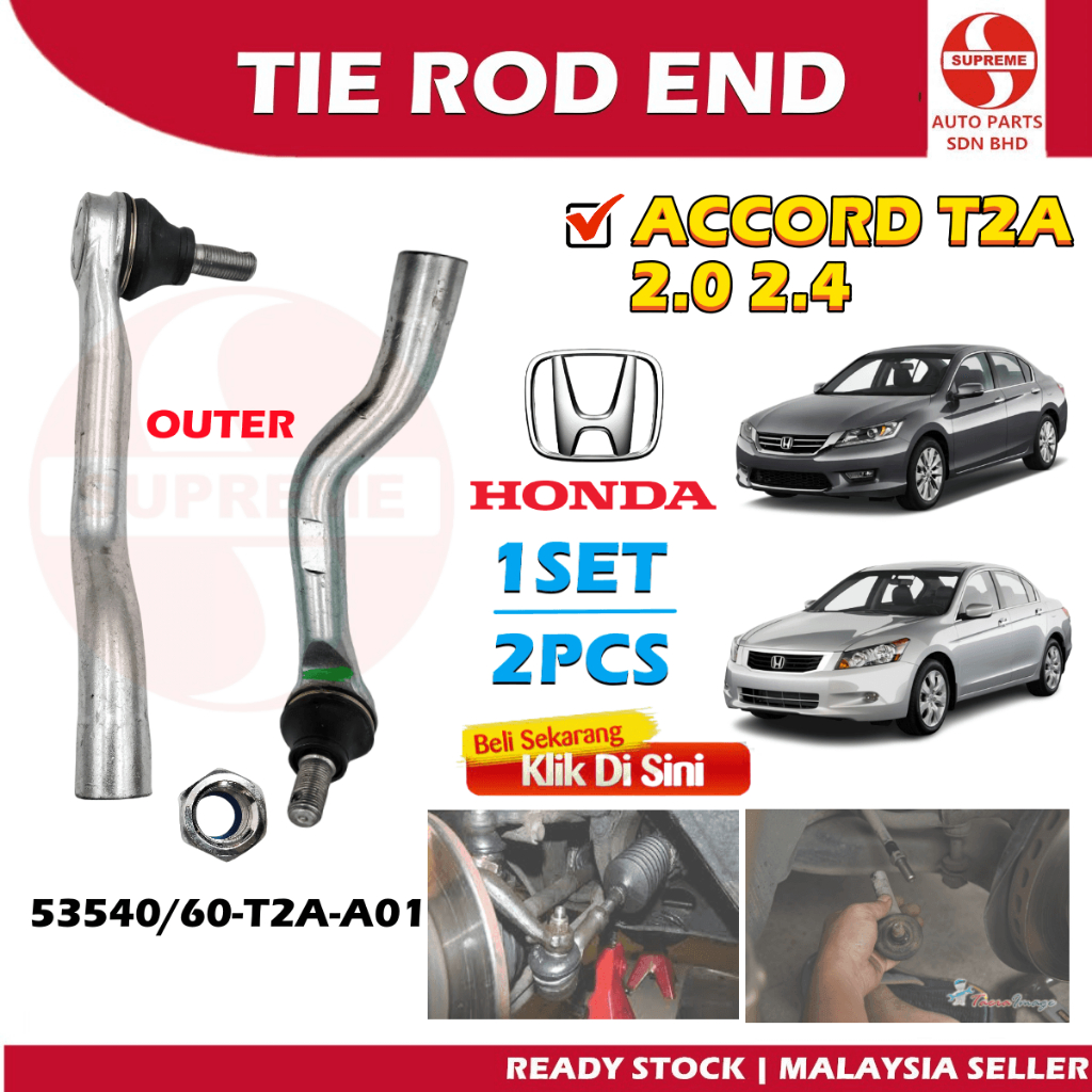 Pair Of Front Outer Tie Rod Ends For Honda Accord & Tourer (2003-2008) - OE Quality