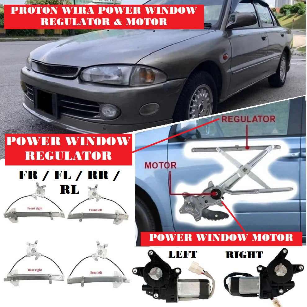 Proton Wira Power Window Motor 3 Gear Regulator Bracket FR FL RR RL Wira Aeroback Satria Putra