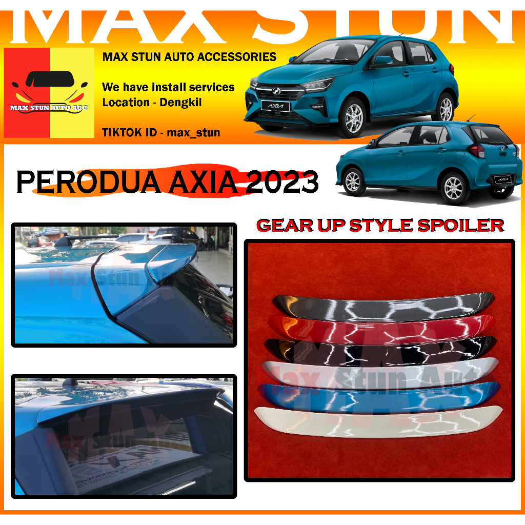 Perodua Axia Gear Up Spoiler Rear Trunk Spoiler Ducktail Axia New Axia Baru Oe Spoiler