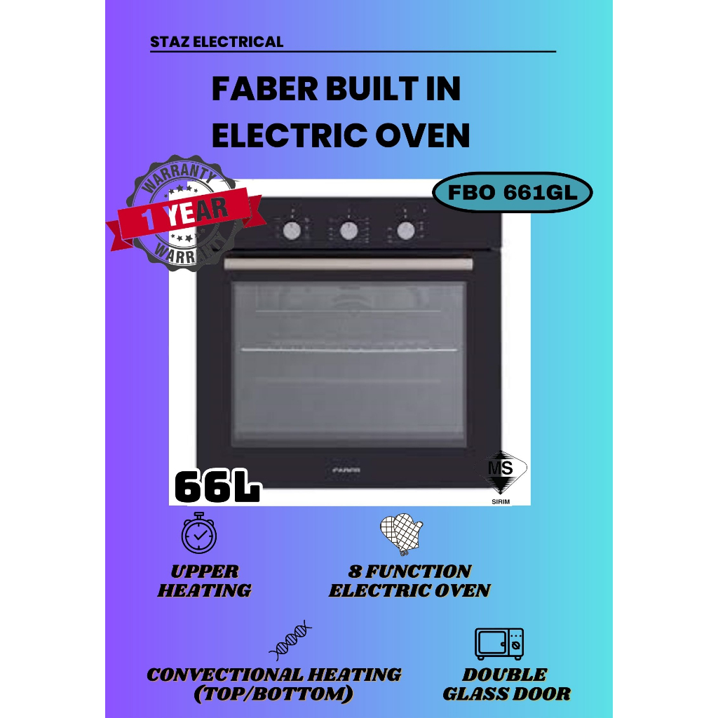 Faber built in electric oven (FBO 661GL) Shopee Malaysia
