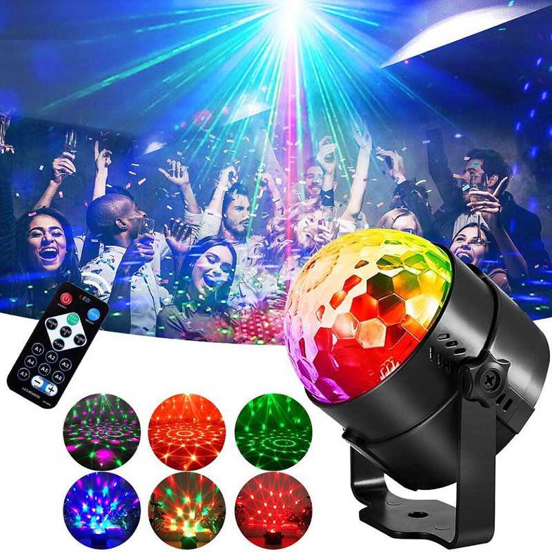 NEW With Remote Controller Mini RGB LED Party Light Pub Disco Party 
