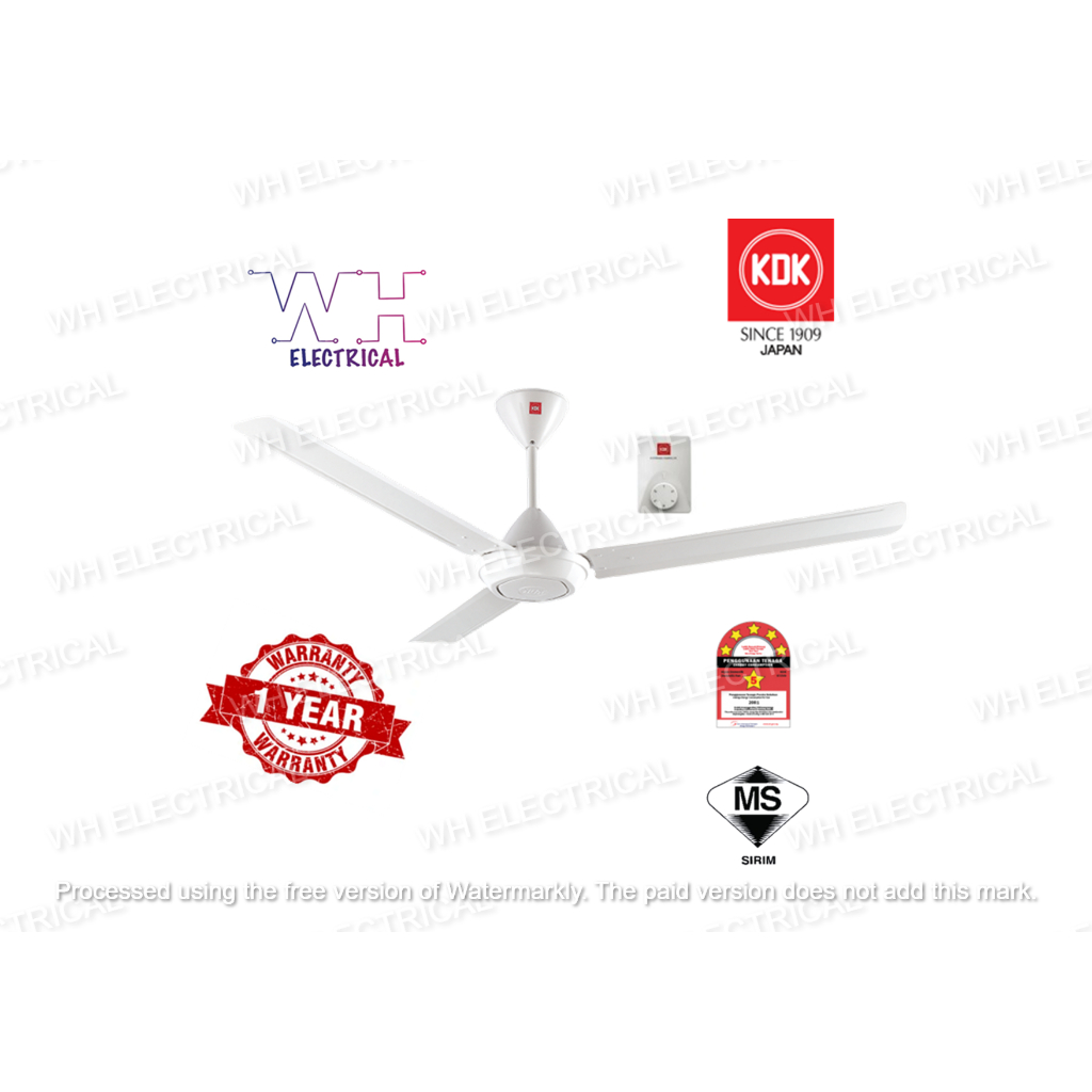 KDK 3 BLADES CEILING FAN WITH REGULATOR 60 INCH K15V0 // KIPAS SILING 3 ...