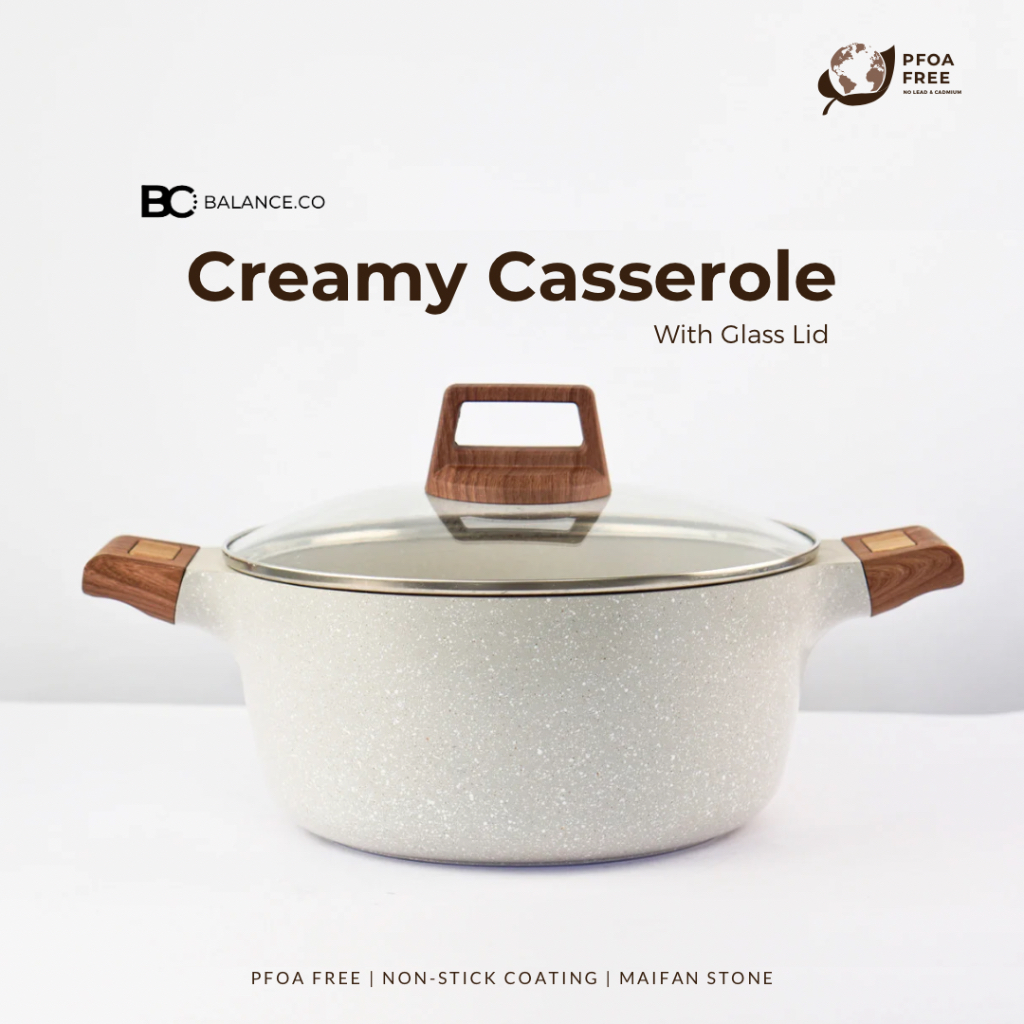 Balance.co Mai Fan Stone Casserole 24/28cm NonStick Soup Pot Lid PFOA ...