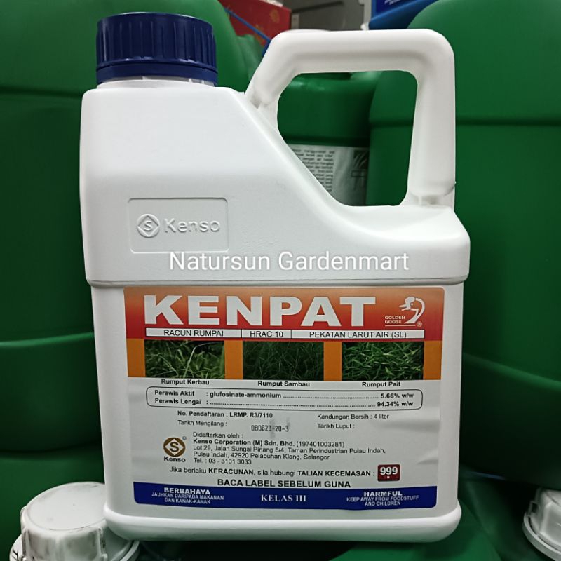 (Rumput) 4L Kenpat (tanah tak rosak)/Kenso/basta/GA-5.66%/Racun Rumput ...