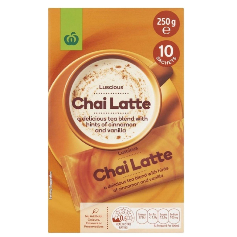 Woolworths Luscious Chai Latte 10 Sachets Delicious Tea blend with