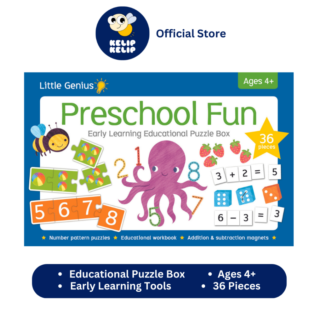 Preschool Fun Educational Box with Magnets Puzzles & Activity Book for ...