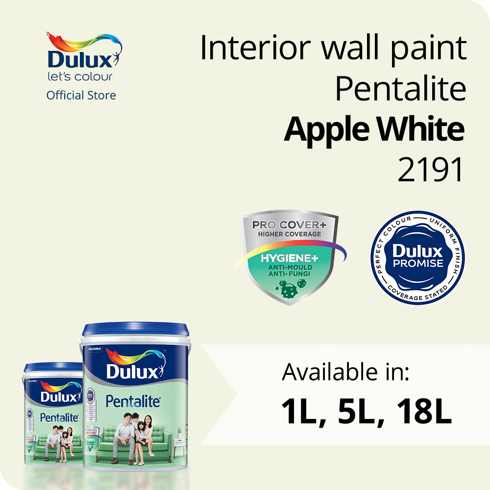 Dulux Pentalite Interior Wall Paint Apple White 2191 Shopee Malaysia