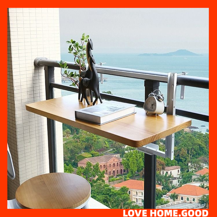 Balcony Folding Railing Hanging Table Outdoor Folding Coffee Table ...