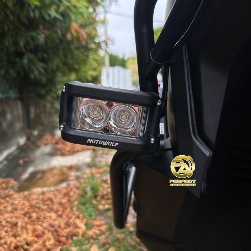 Motowolf Spotlight Head Led Spot Light Bracket Mm Motorcycle Universal Clamp Holder Fog Light