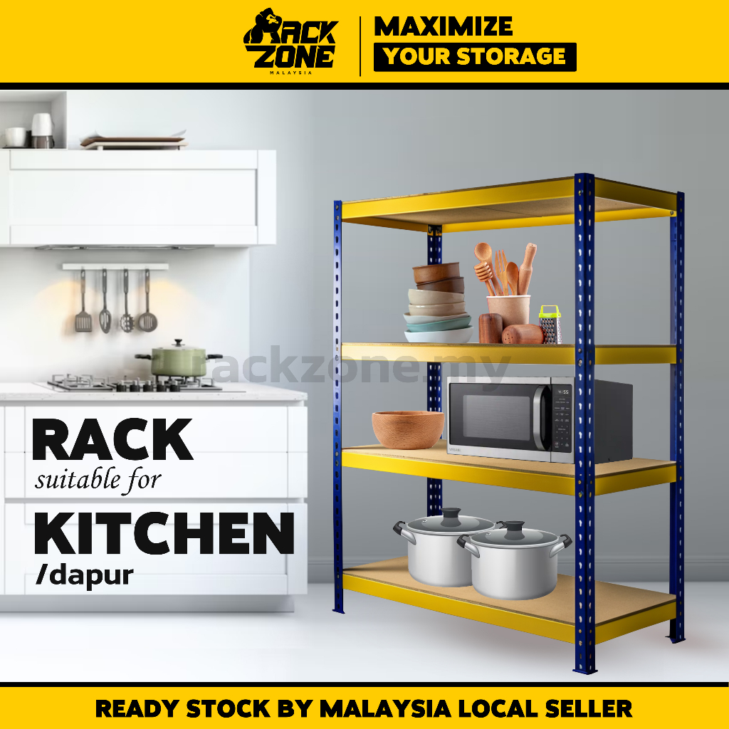 RACKZONE 4 Level Yellow Blue Rak Dapur Besi Betingkat Kitchen Rack ...