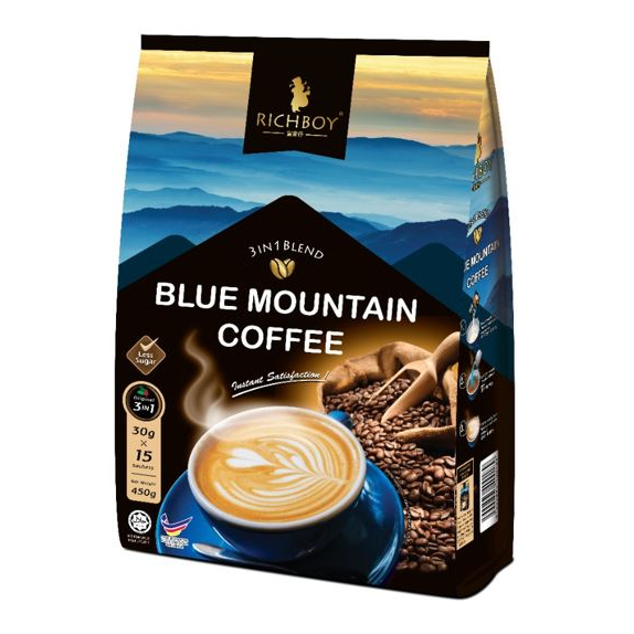 RICHBOY BLUE MOUNTAIN COFFEE 3in1 450g (30g x 15 sachets) 40 Less
