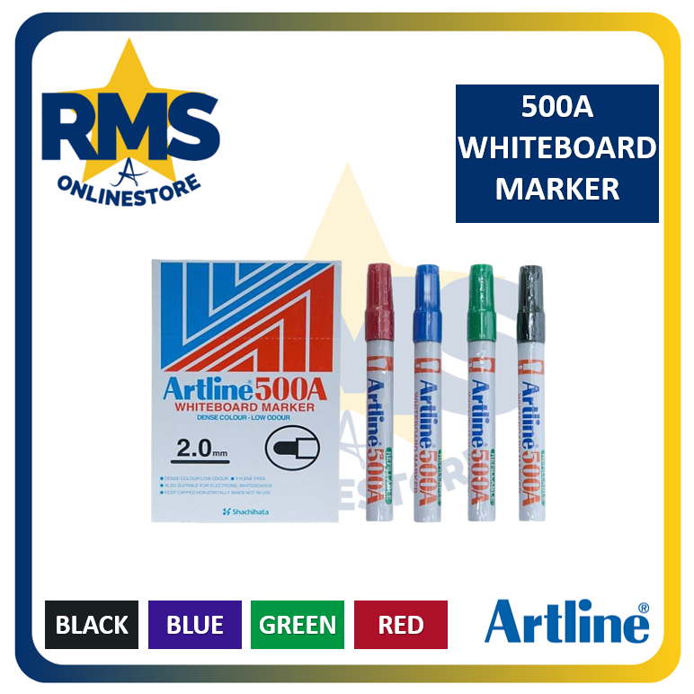 Deli White Board Marker Set (Pack of 4)- Black, Blue, Green and Red
