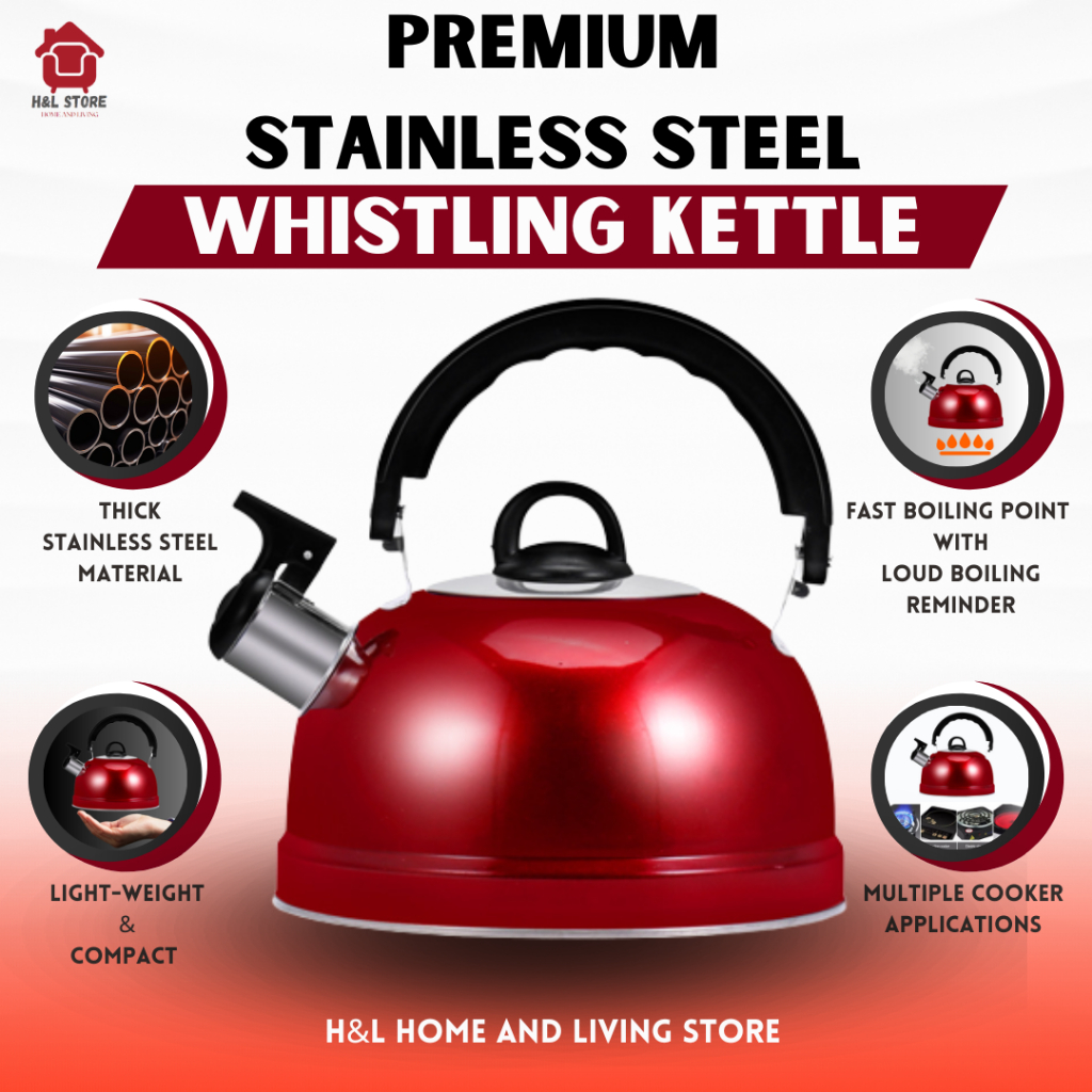 Red 2.5L Electric Kettle Fast Hot Boiling 1500W Stainless Kettle