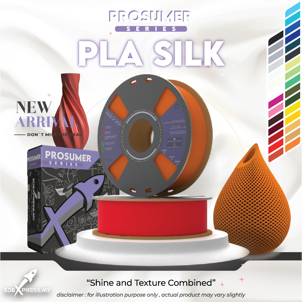 PLA PRO SILK FILAMENT 1KG - PROSUMER Series (Solid Color)