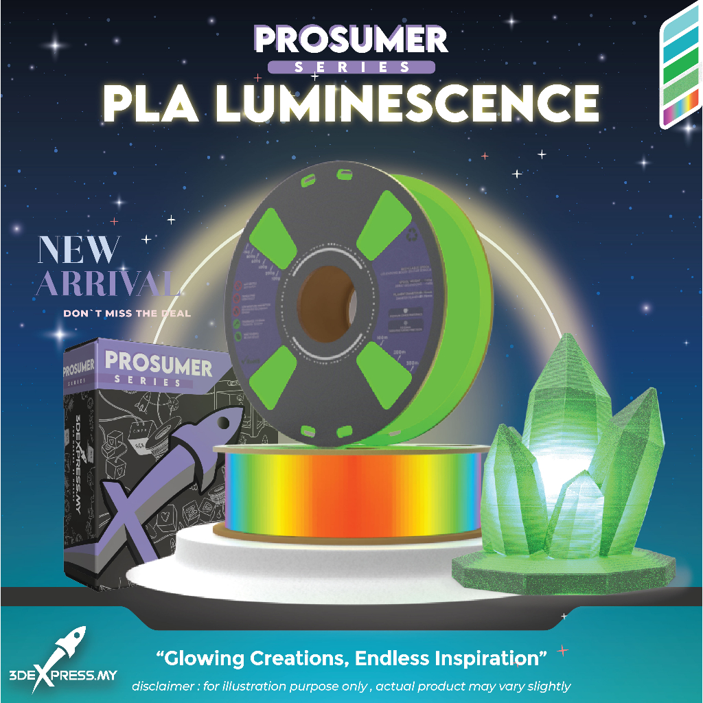 PLA PRO GLOW IN THE DARK FILAMENT 1KG PROSUMER Series - LUMINESCENCE (GITD)