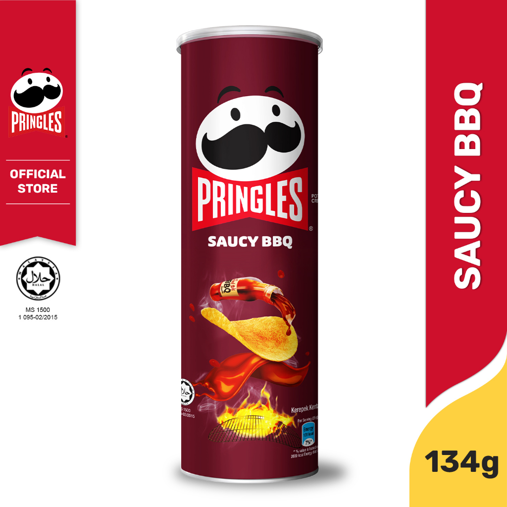 Pringles Potato Chips Saucy BBQ 134g [Expiry Date 05 October 2024