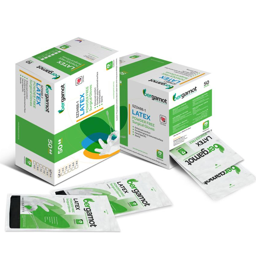 BERGAMOT Latex Powder Free Sterile Surgical Gloves 1's | Shopee Malaysia