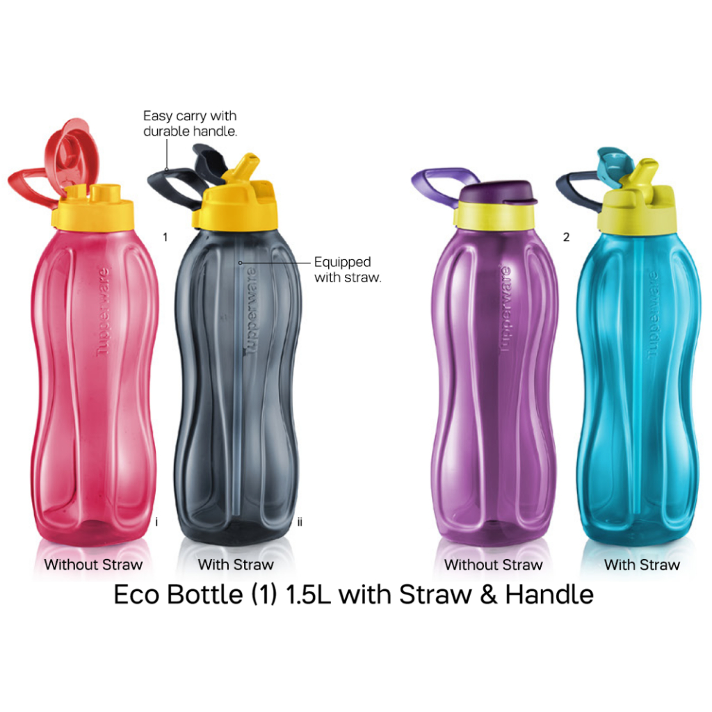 Tupperware New Eco Bottle 1.5L With Handle / Straw / Pouch [NEW RELEASE ...