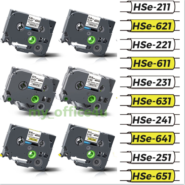 Compatible for Brother HSE-631 HSe-231 11.7mm Heat Shrink Tube Label ...