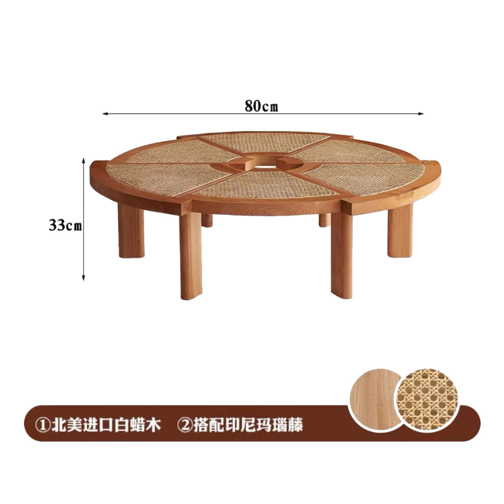 Solid wood rattan sofa, small family homestay, retro home living room