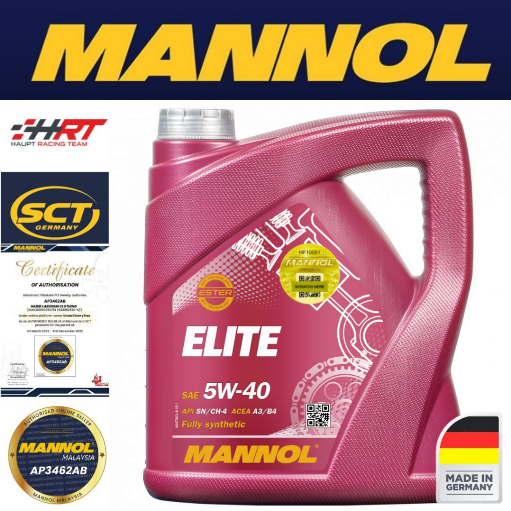 MANNOL Fully Synthetic Elite 5W-40 API SN/CH-4/Jaso MA2 ( 5L )
