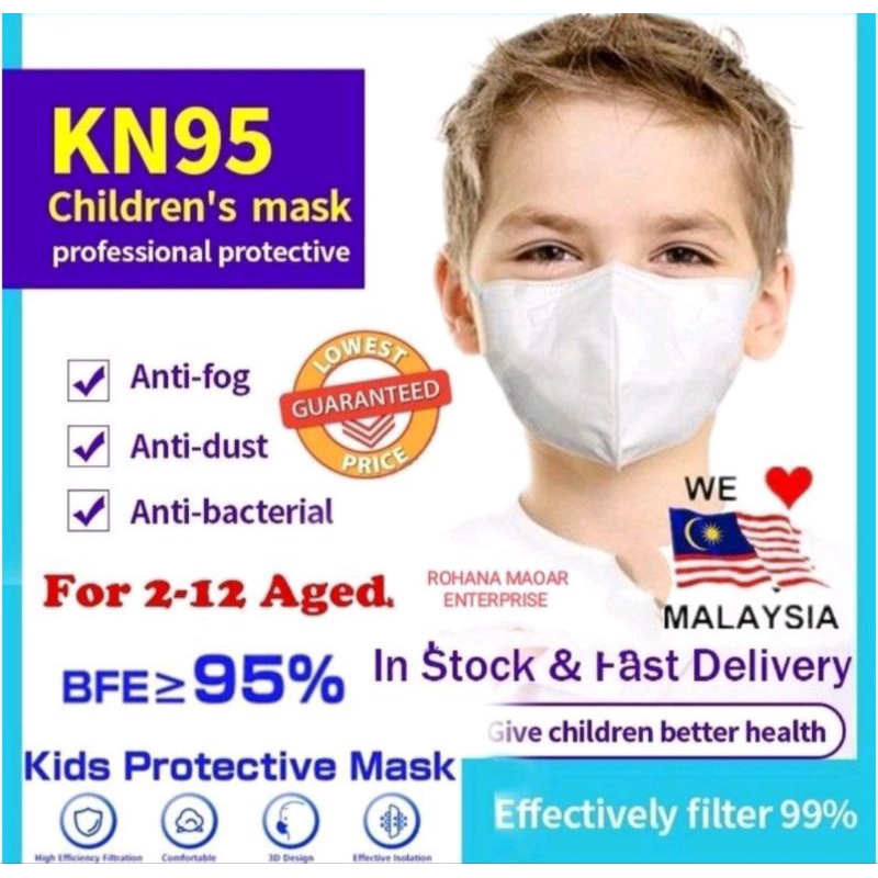 Fast Shipping from KL Teachealth FFP2 KN95 Kids Mask Individual