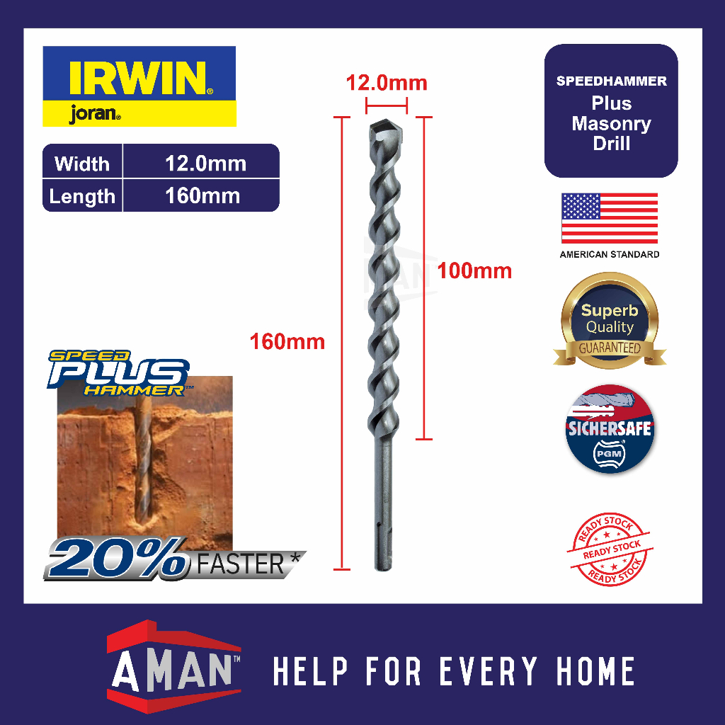 IRWIN JORAN SDS Plus Drill Bit Speedhammer Plus Masonry Drill Bits