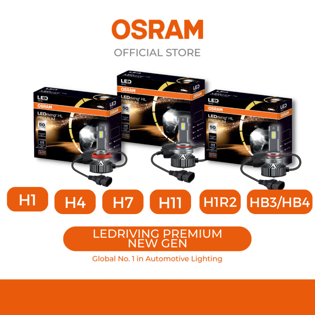 OSRAM LEDriving Premium New Gen LED (NEW), All Sizes, 1SET, H1, H4, H7, H11, HB3/HB4, H1R2, 100% Original