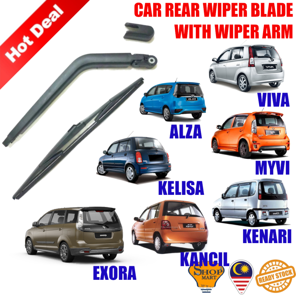 PROTON PERODUA Car Rear Wiper Full Set Wiper Arm with Blade Rear ...