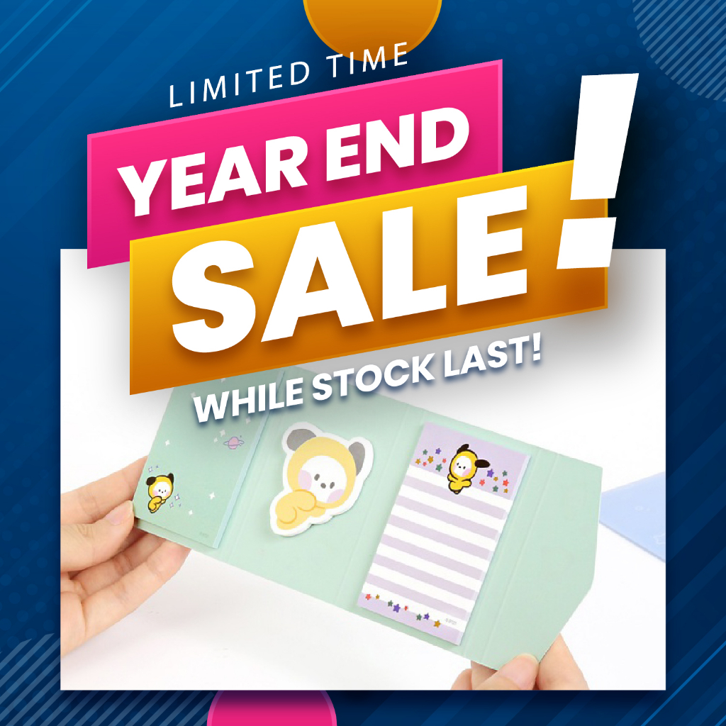 BTS BT21 Tinytan Bangtan OT7 Kpop Merch Notebook Sticky Note Memo Pad ...