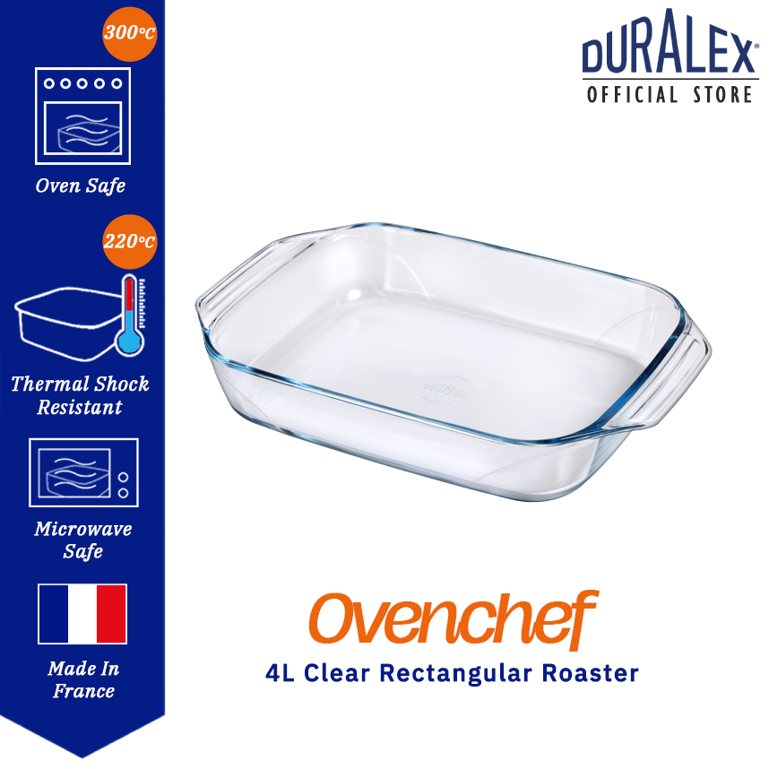 Duralex Ovenchef Clear Rectangular Roaster/Heat Resistant