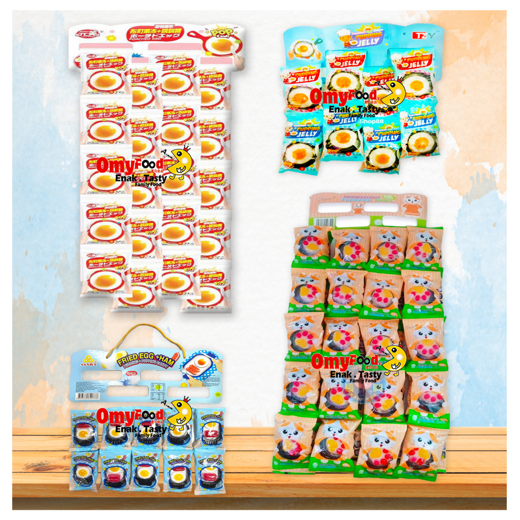 40pcs Jayer Fried Egg Pudding Jelly Popping Candy Jeli Telur鸡蛋布丁 [Pop