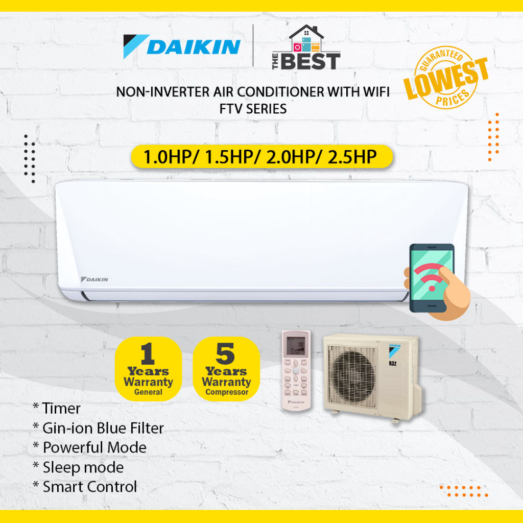 Daikin R32 Non Inverter 1 0hp 1 5hp 2 0hp 2 5hp Air Conditioner