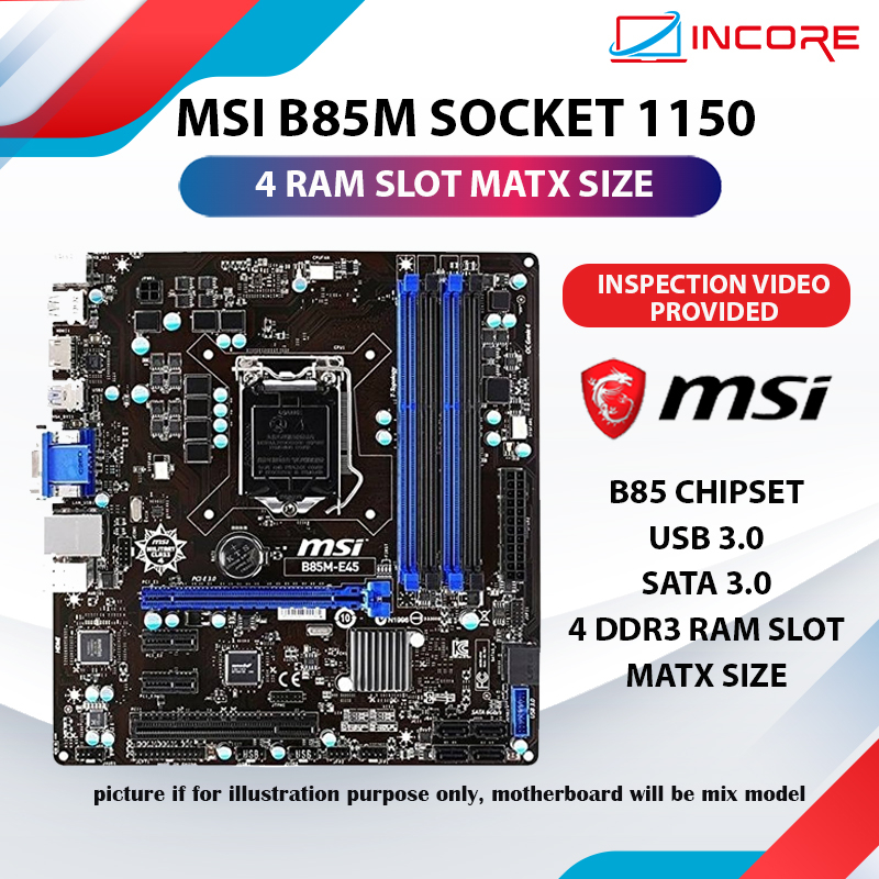 MSI B85M-E45 Socket 1150 DDR3 Intel B85 H81 Motherboard Mobo LGA 1150 ...