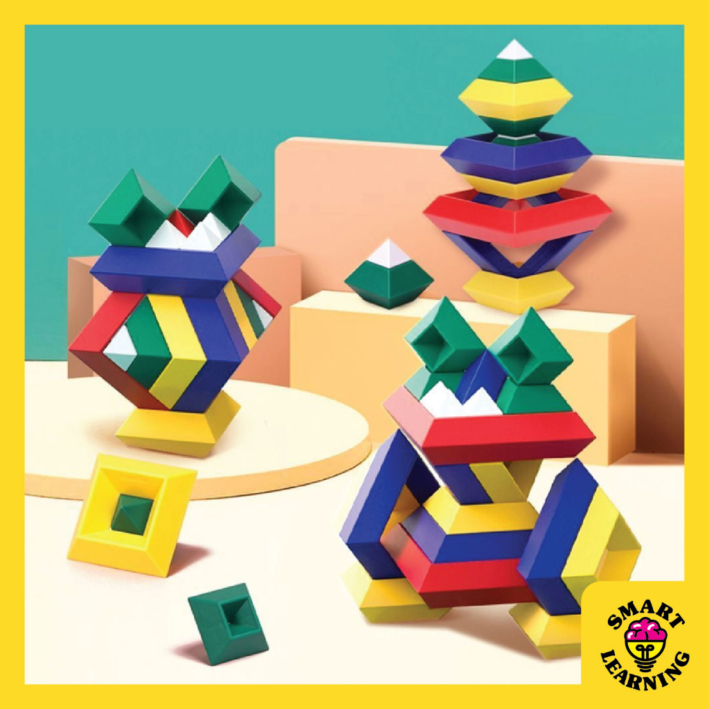 🔥READY STOCK🔥 PLASTIC PYRAMID BUILDING BLOCK CONNECTION INTERLOCKING ...