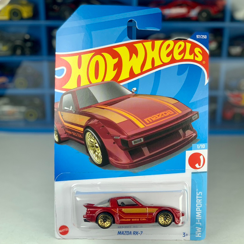 Hot Wheels Mazda RX-7 - Série HW J-Imports 1/64 - Modèle 2022 Rouge - Neuf Sous Blister