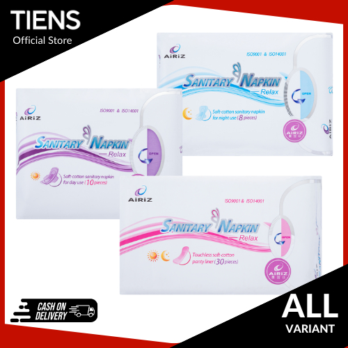 SANITARY PADS AIRIZ TIENS PANTY LINER / DAY USE / NIGHT USE MENCEGAH KEPUTIHAN DAN ANTI