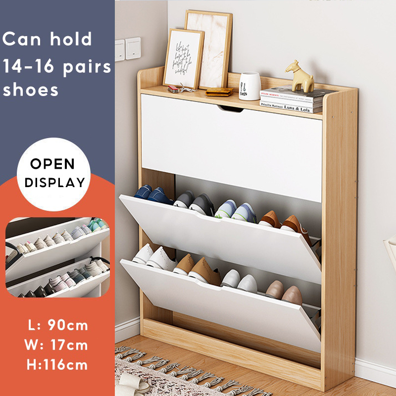 Multi-Layer Shoe Cabinet Large Capacity Shoe Rack Wooden Shoe Cabinet ...