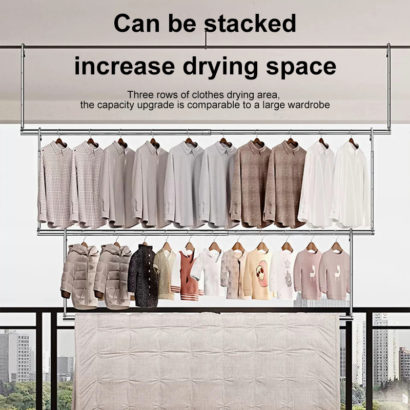 Clothes Rack Stainless Steel Extendable Balcony Outdoor Drying Rack ...