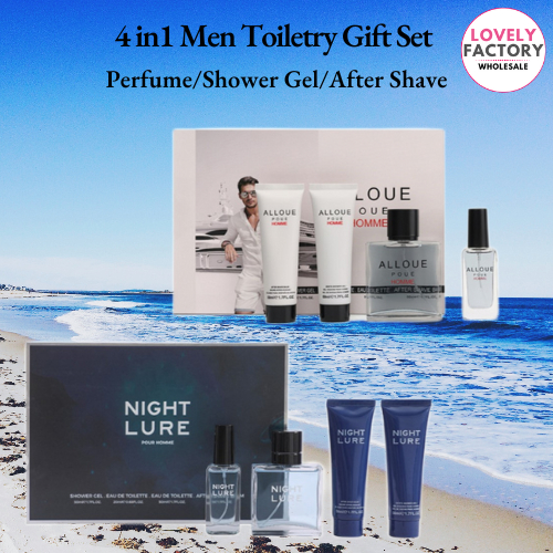 4 In 1 Men Toiletry Gift Set Long Lasting Fragrance Perfume Lelaki