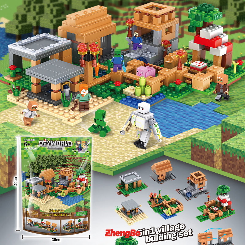 现货 积木我的世界 496pcs My World/Minecraft Lego Village Children's Educational