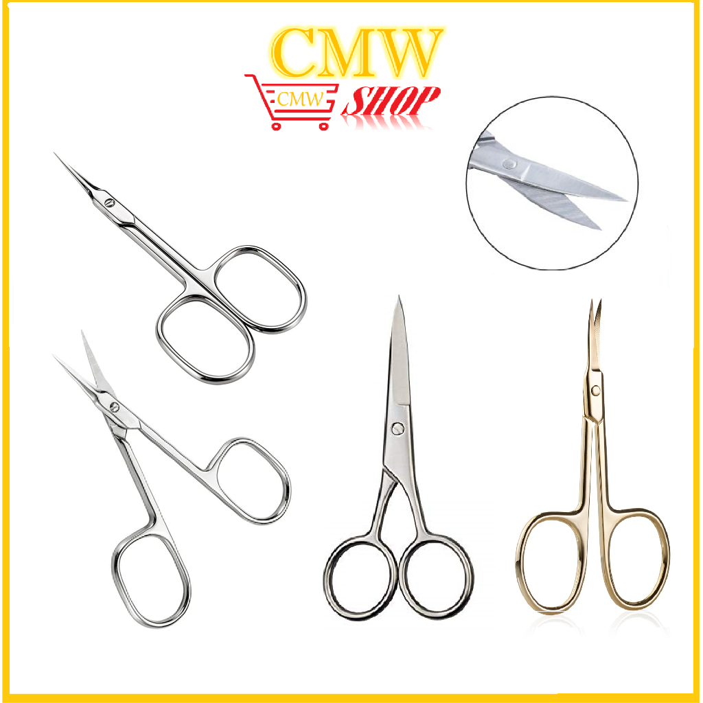 Stainless Steel Curved Head Eyebrow Scissors Makeup Scissors Nose Hair ...