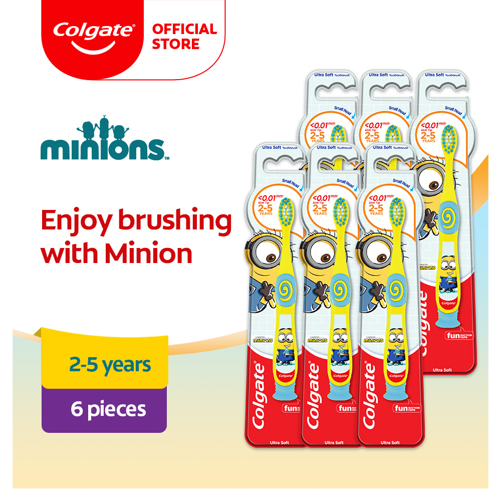 Colgate Kids Minion Toothbrush 2-5 Years (Ultra Soft) [Bundle Of 6 ...