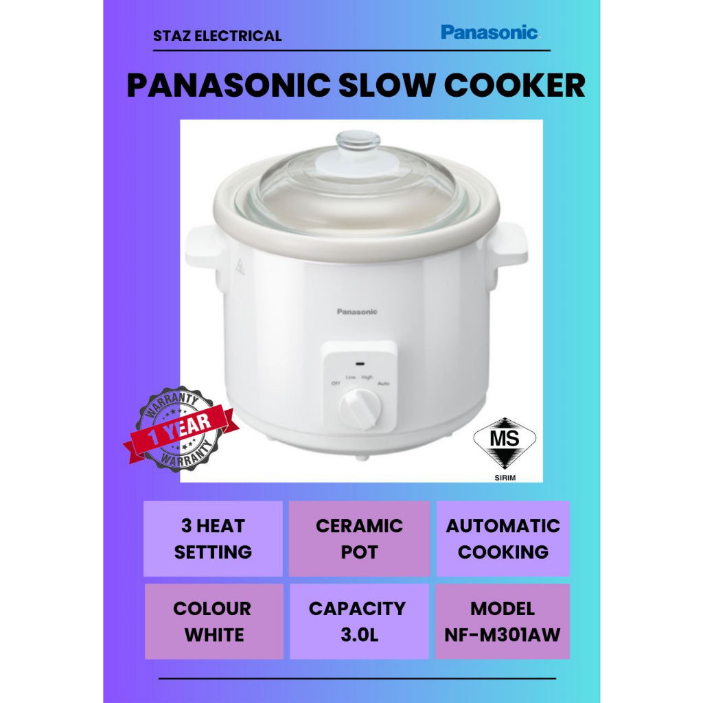 Panasonic Slow Cooker 3.0L (NFM301AW) Shopee Malaysia
