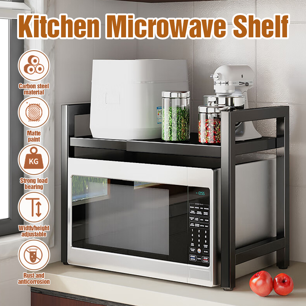 Expandable Microwave Oven Rack Rak Dapur Kitchen Storage Organizer